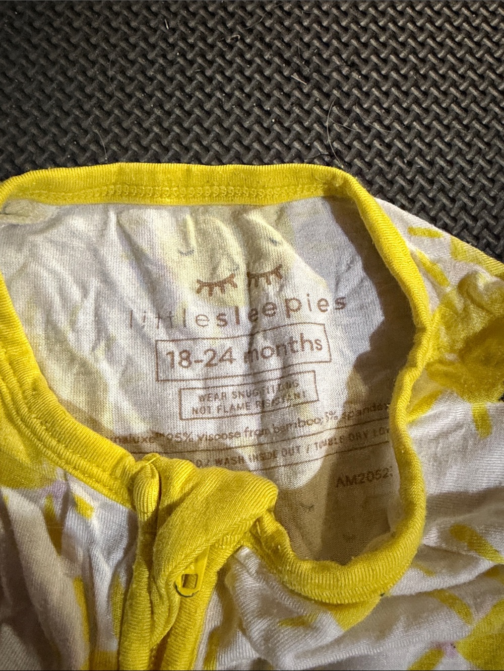 Little sleepies Yellow Sun Print Kids zip Pajama - Long Sleeve - Picture 2 of 3